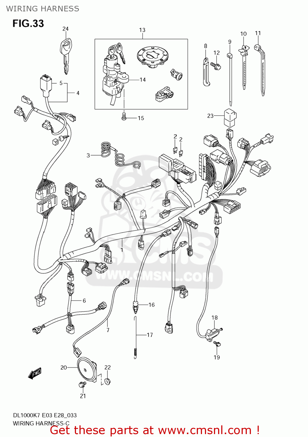 WIRING HARNESS DL1000 VSTROM 2007 (K7) USA (E03)