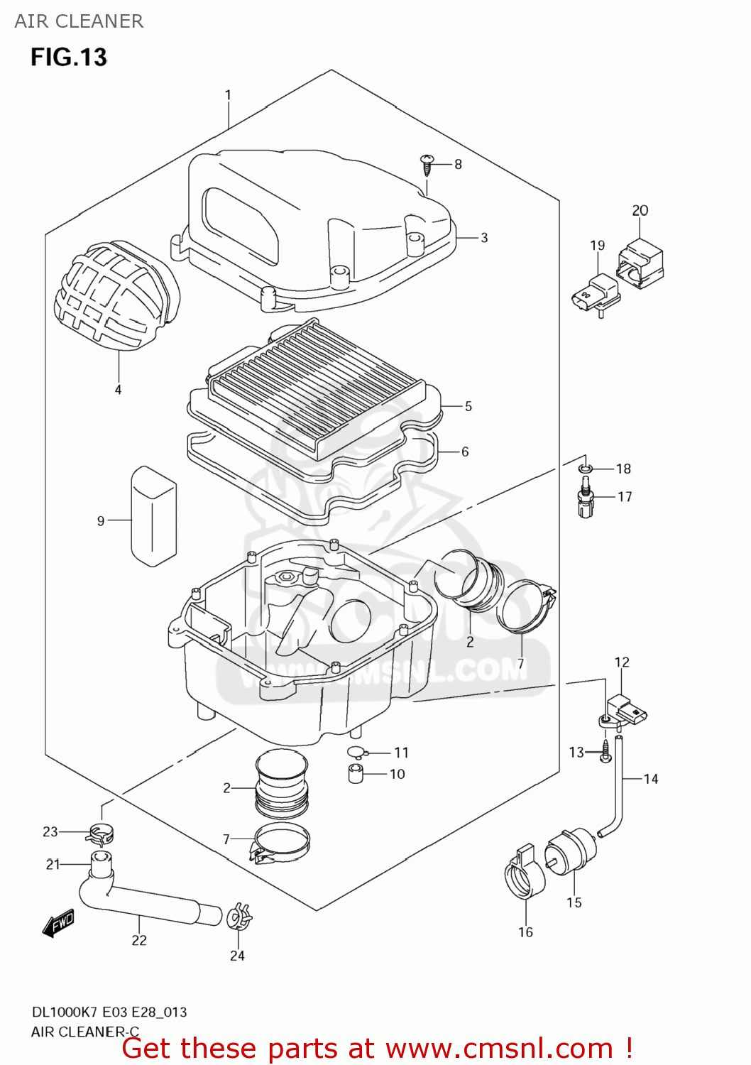AIR CLEANER DL1000 VSTROM 2008 (K8) USA (E03)