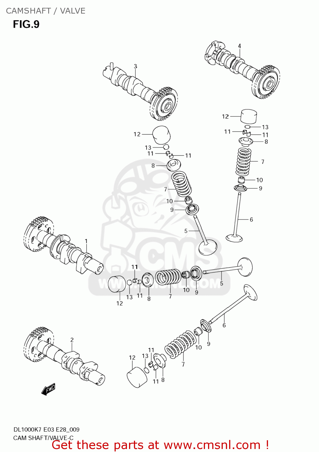 CAMSHAFT / VALVE DL1000 VSTROM 2008 (K8) USA (E03)