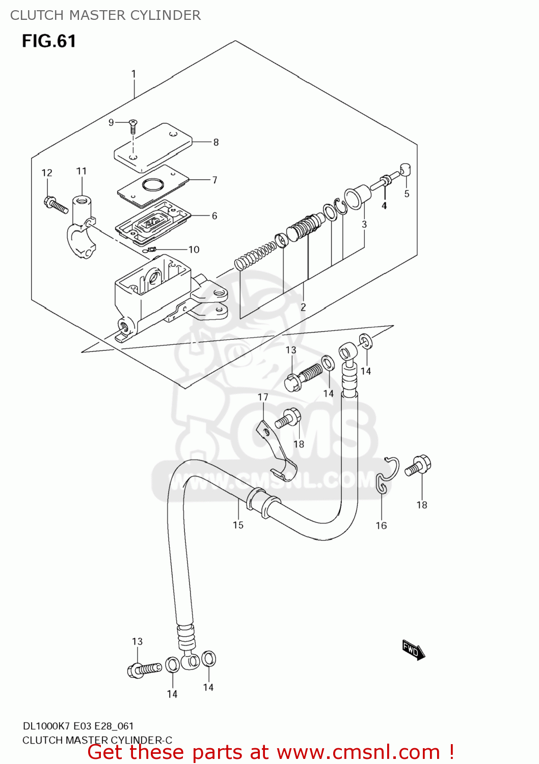 CLUTCH MASTER CYLINDER DL1000 VSTROM 2008 (K8) USA (E03)