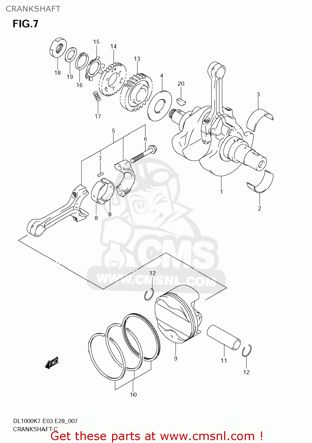 CRANKSHAFT DL1000 VSTROM 2008 (K8) USA (E03)