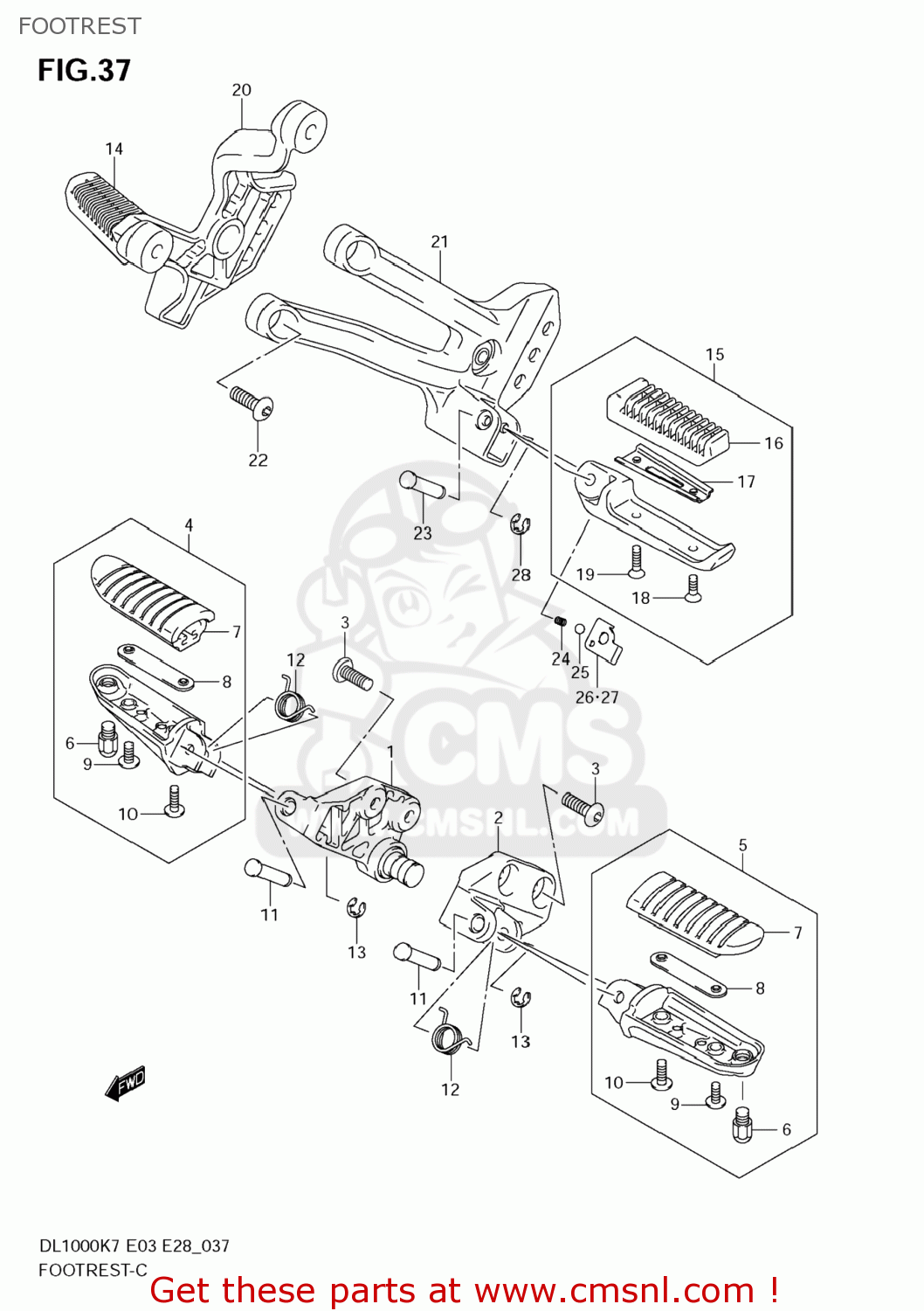 FOOTREST DL1000 VSTROM 2008 (K8) USA (E03)