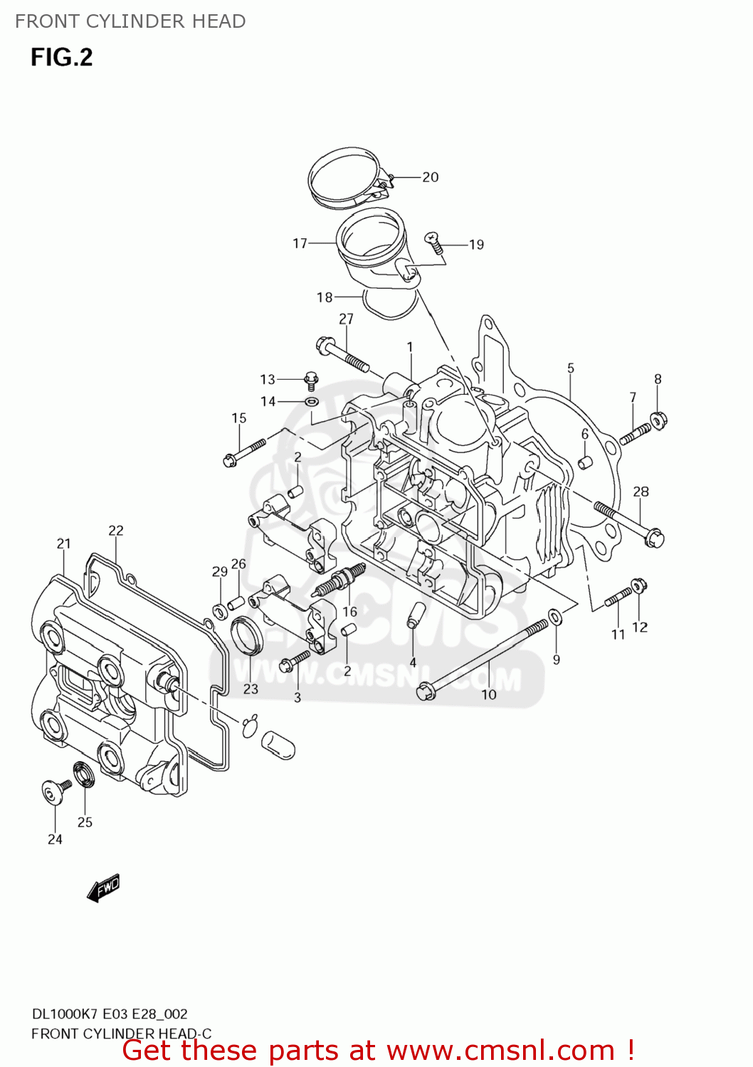 FRONT CYLINDER HEAD DL1000 VSTROM 2008 (K8) USA (E03)