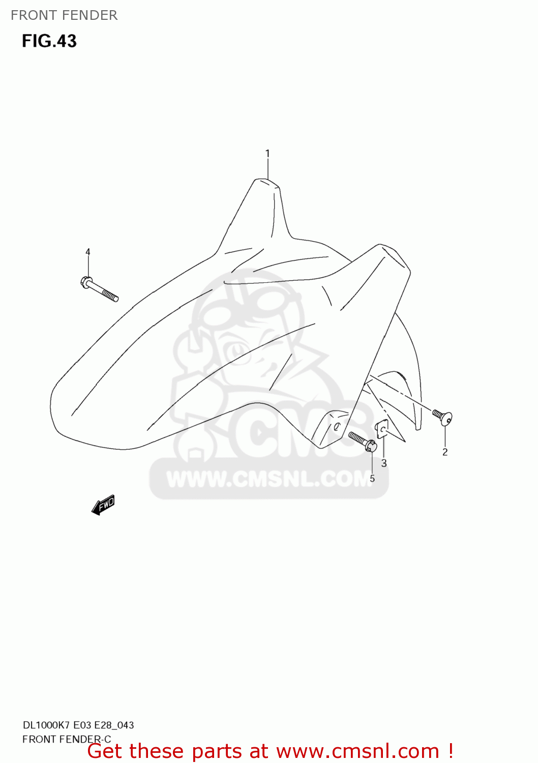 FRONT FENDER DL1000 VSTROM 2008 (K8) USA (E03)