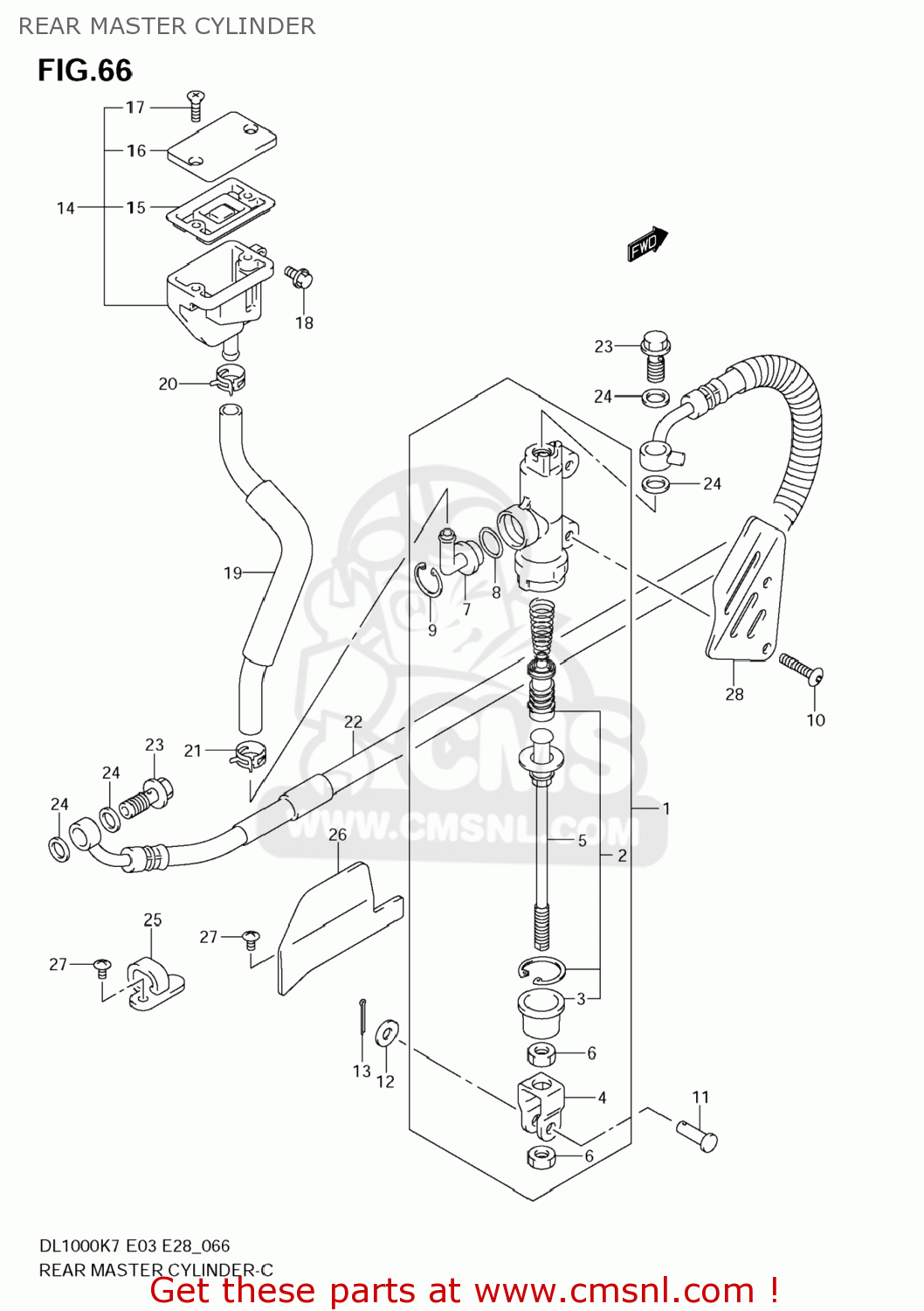 REAR MASTER CYLINDER DL1000 VSTROM 2008 (K8) USA (E03)