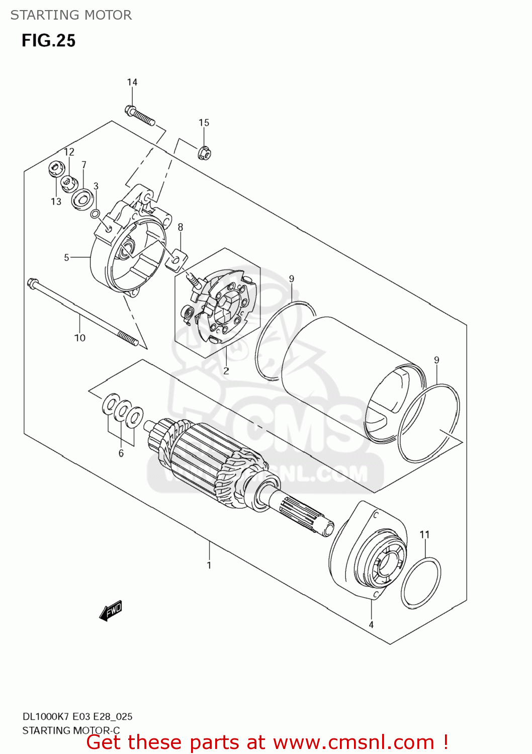 STARTING MOTOR DL1000 VSTROM 2008 (K8) USA (E03)