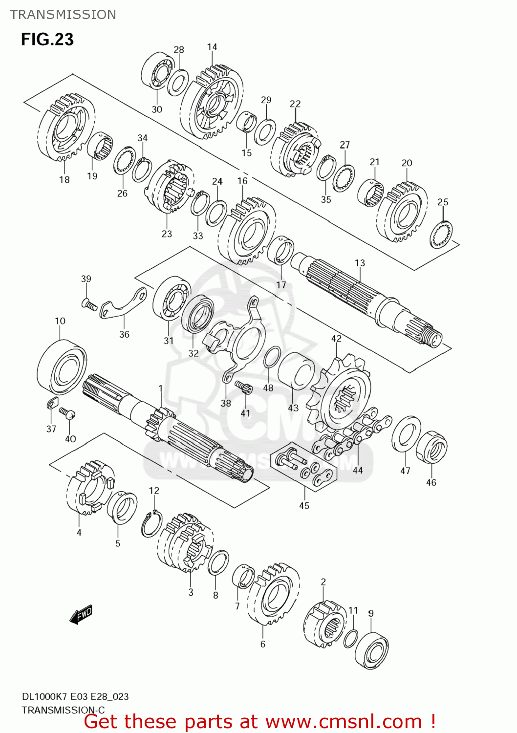 TRANSMISSION DL1000 VSTROM 2008 (K8) USA (E03)