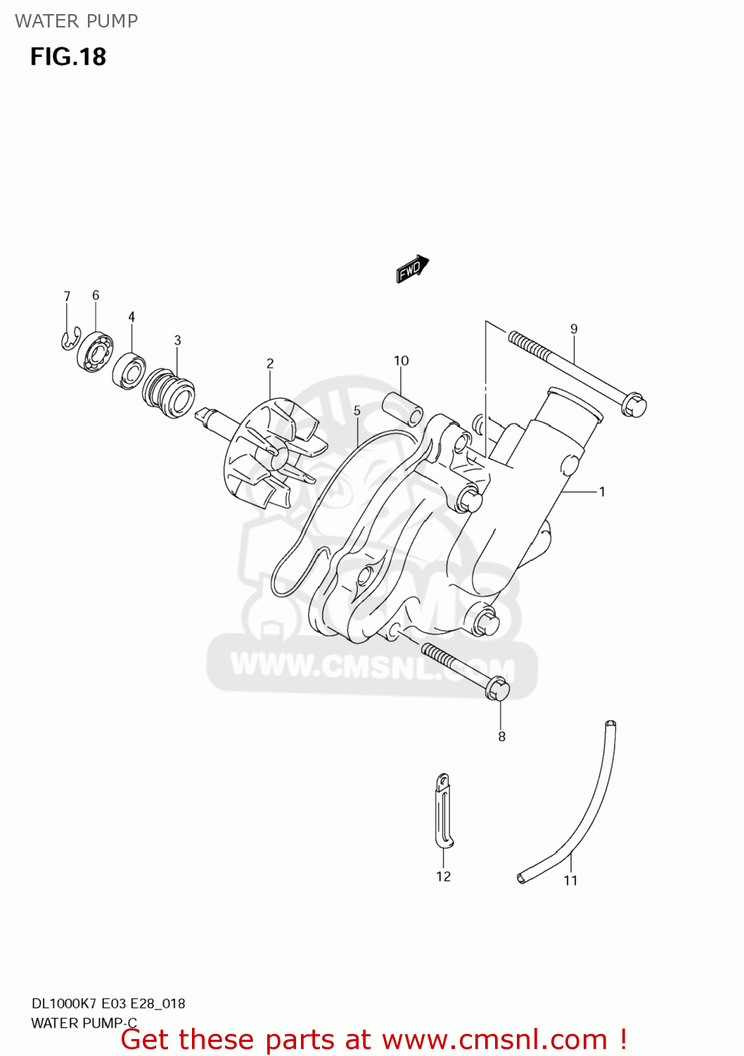 WATER PUMP DL1000 VSTROM 2008 (K8) USA (E03)