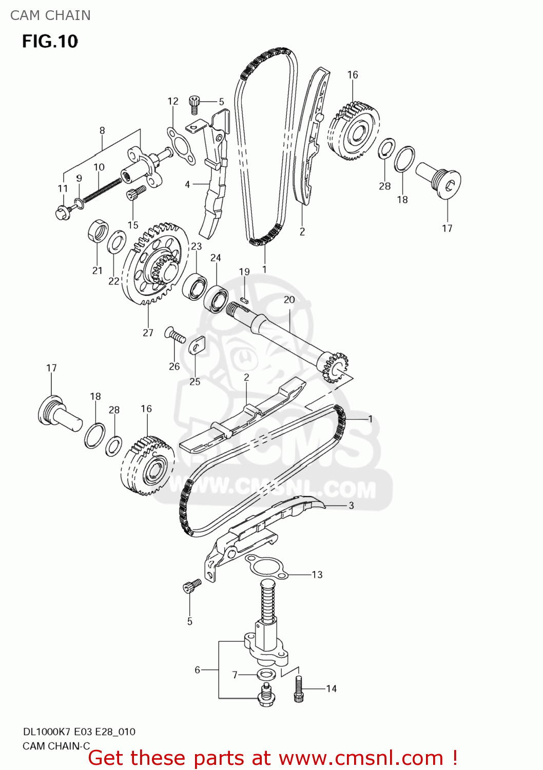 CAM CHAIN DL1000 VSTROM 2009 (K9) USA (E03)