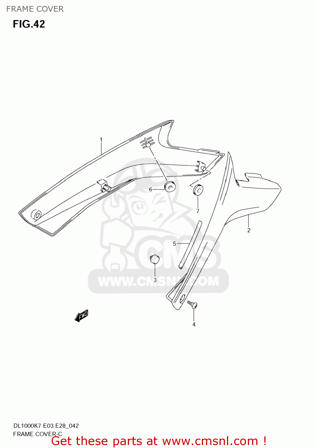 FRAME COVER DL1000 VSTROM 2009 (K9) USA (E03)