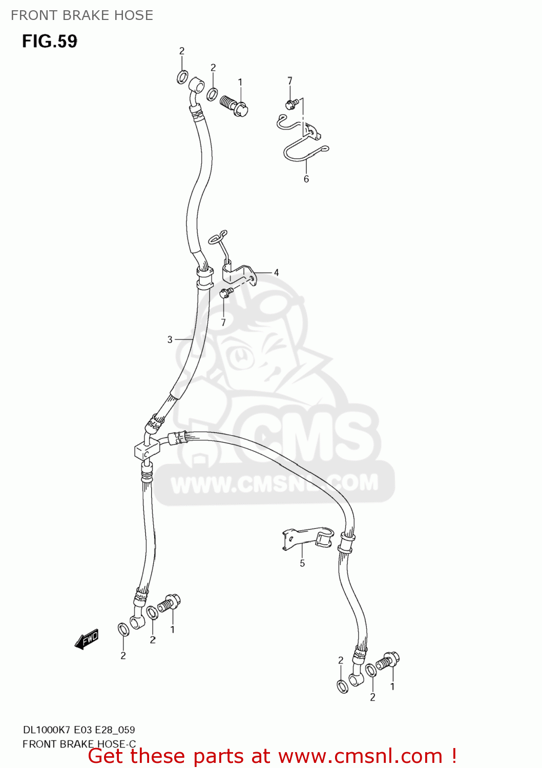 FRONT BRAKE HOSE DL1000 VSTROM 2009 (K9) USA (E03)