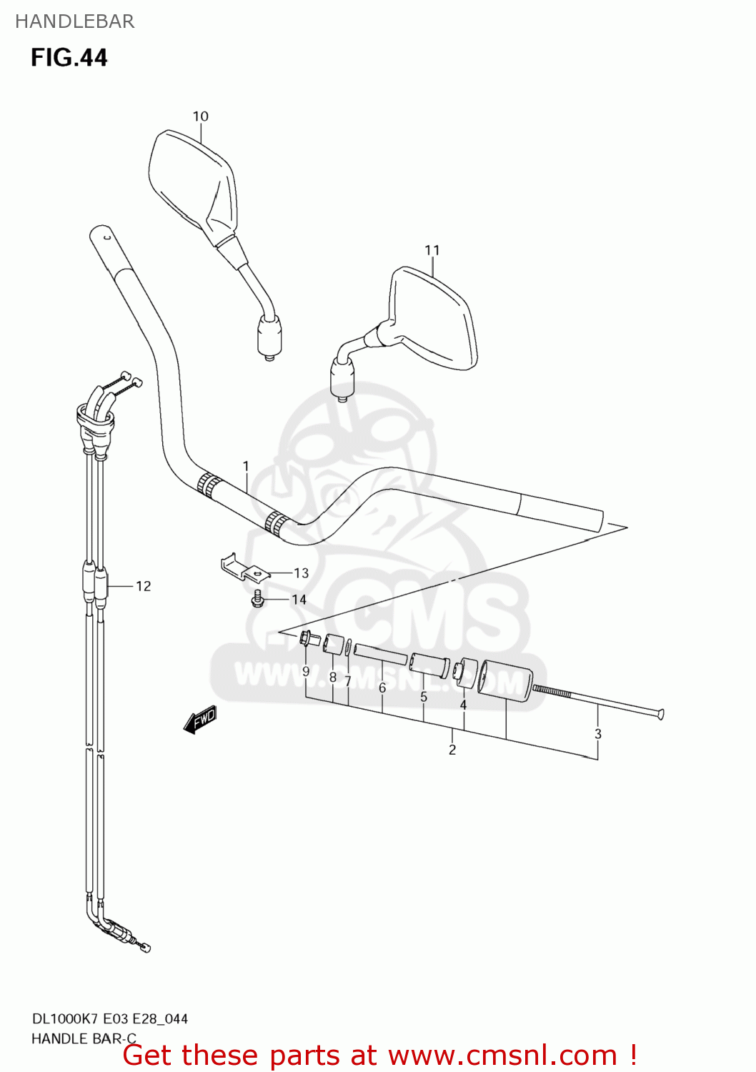 HANDLEBAR DL1000 VSTROM 2009 (K9) USA (E03)
