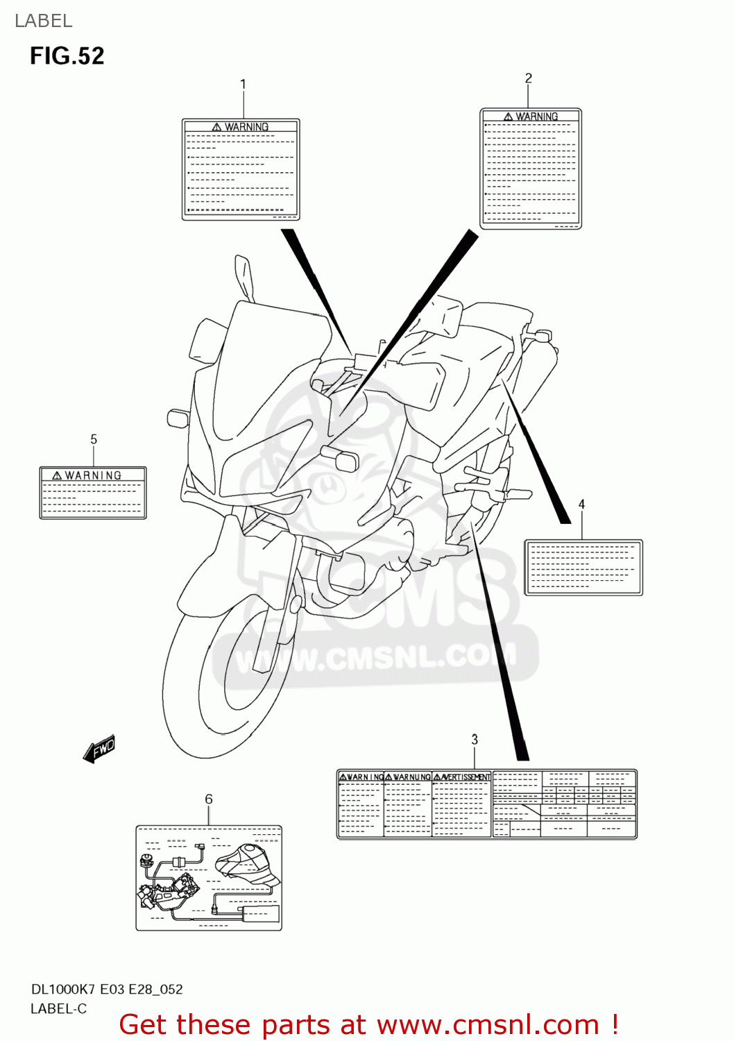 LABEL DL1000 VSTROM 2009 (K9) USA (E03)