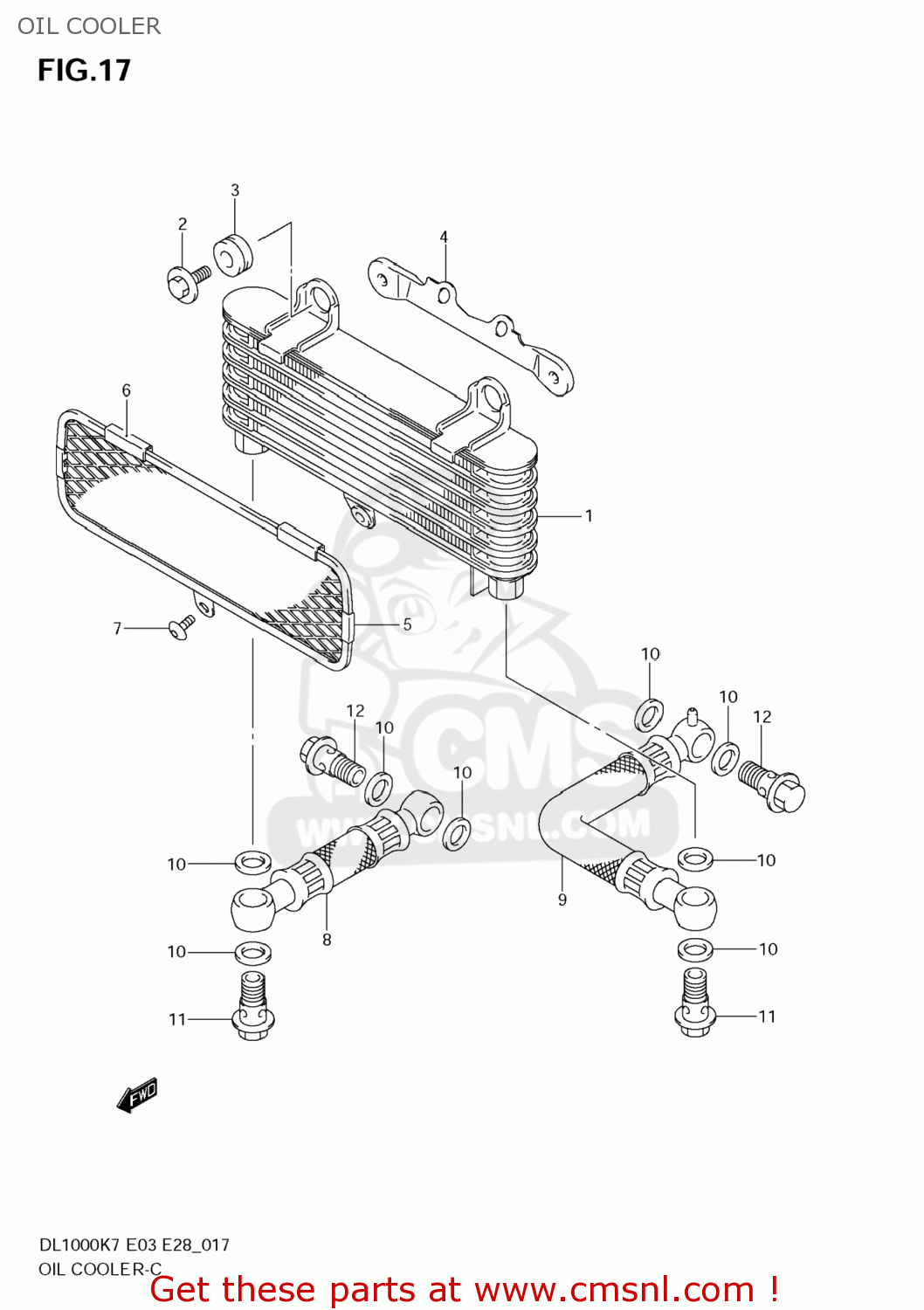 OIL COOLER DL1000 VSTROM 2009 (K9) USA (E03)