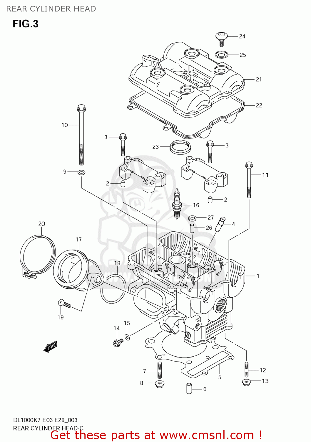 REAR CYLINDER HEAD DL1000 VSTROM 2009 (K9) USA (E03)
