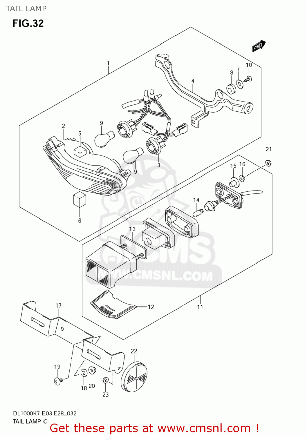 TAIL LAMP DL1000 VSTROM 2009 (K9) USA (E03)