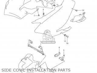 SIDE COWL INSTALLATION PARTS - DL1000 VSTROM 2009 (K9) USA (E03)
