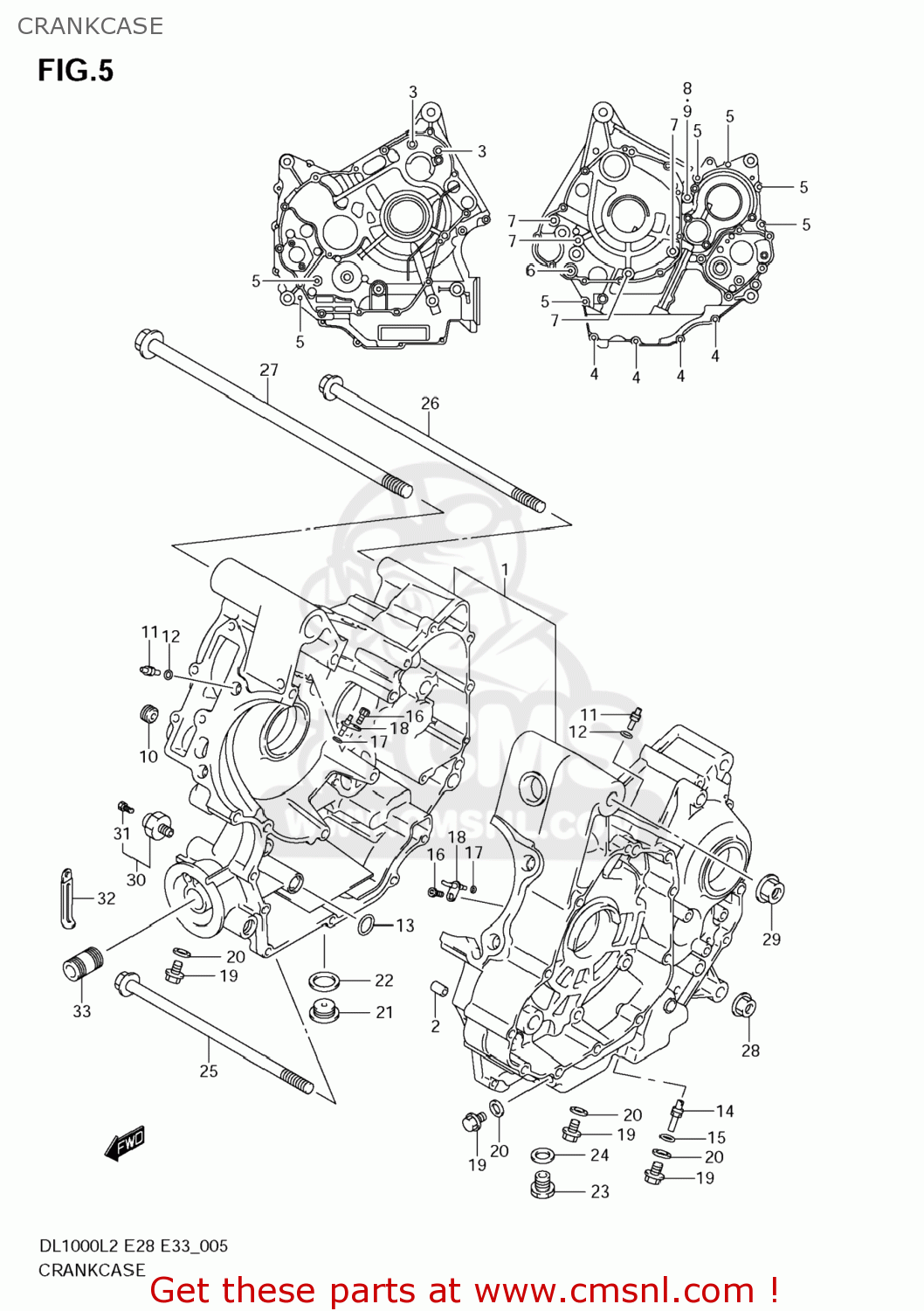 CRANKCASE DL1000 VSTROM 2012 (L2) USA (E03)
