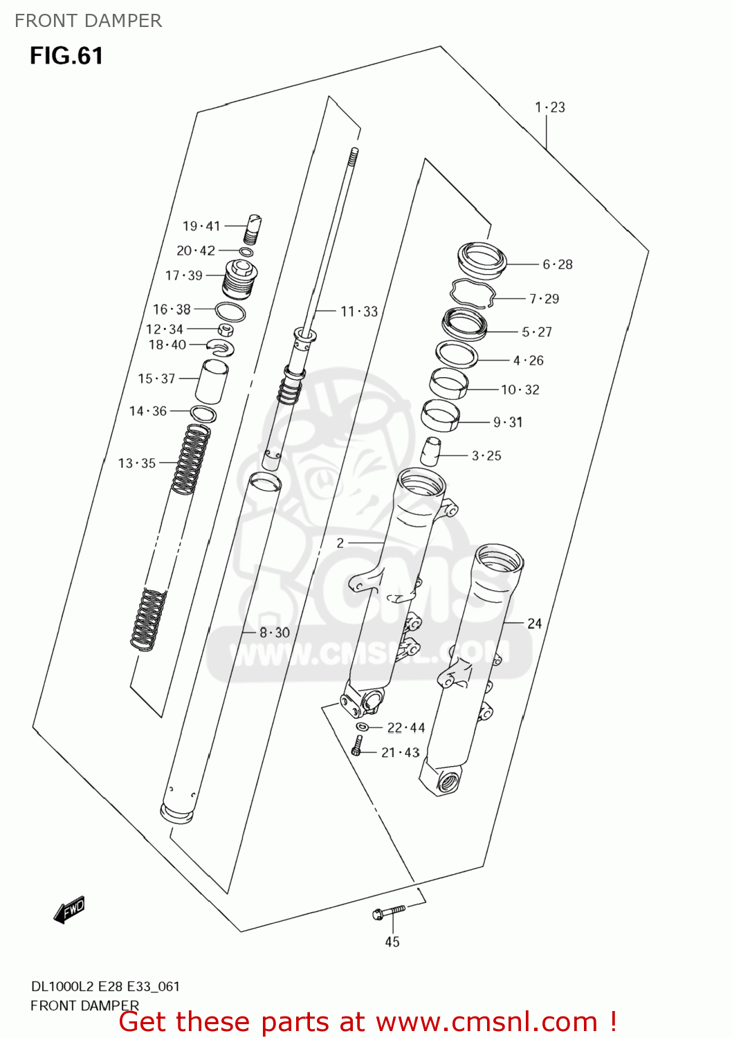 FRONT DAMPER DL1000 VSTROM 2012 (L2) USA (E03)