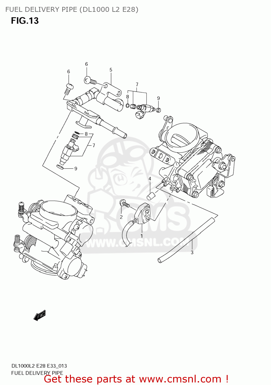 FUEL DELIVERY PIPE (DL1000 L2 E28) DL1000 VSTROM 2012 (L2) USA (E03)