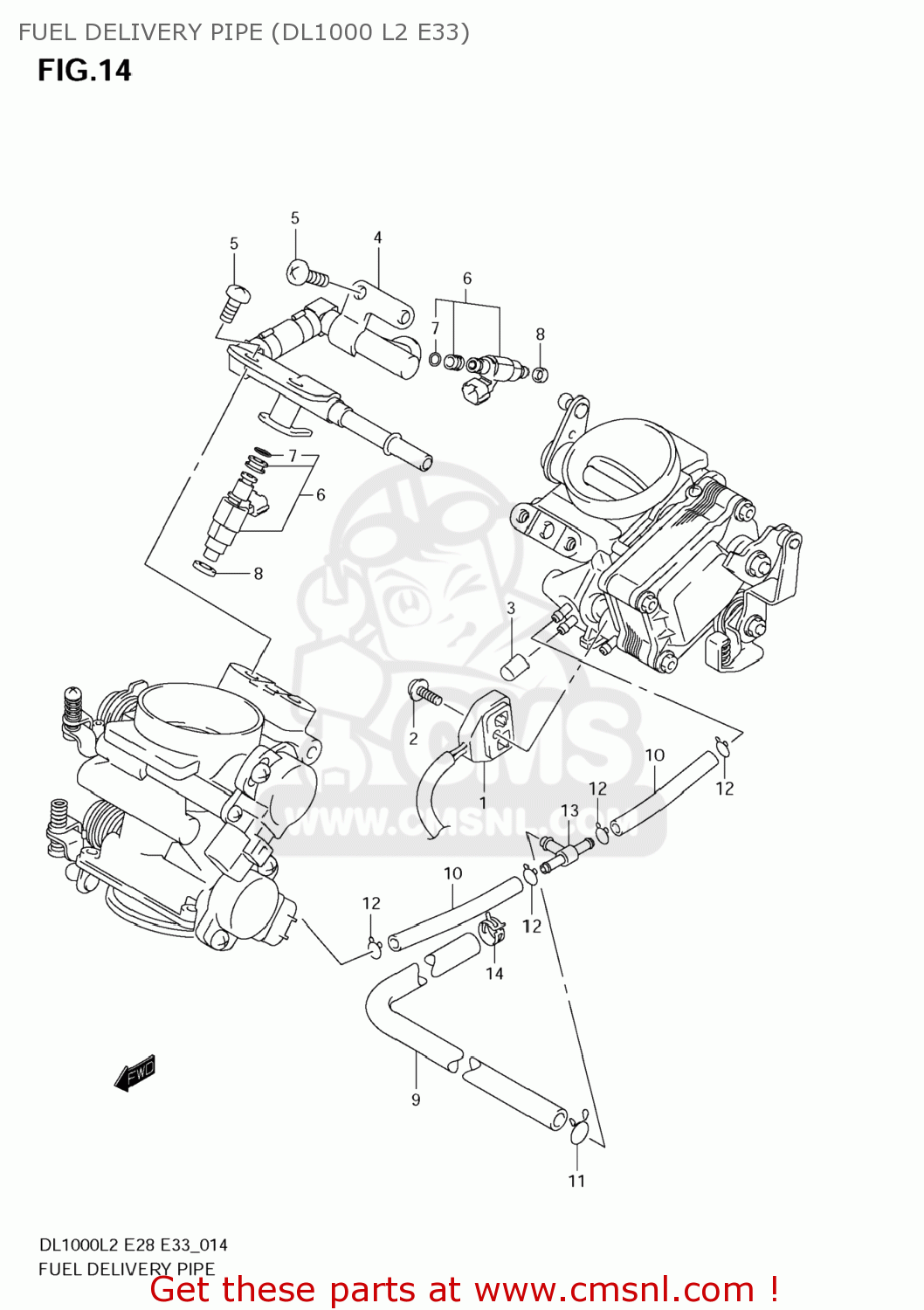 FUEL DELIVERY PIPE (DL1000 L2 E33) DL1000 VSTROM 2012 (L2) USA (E03)