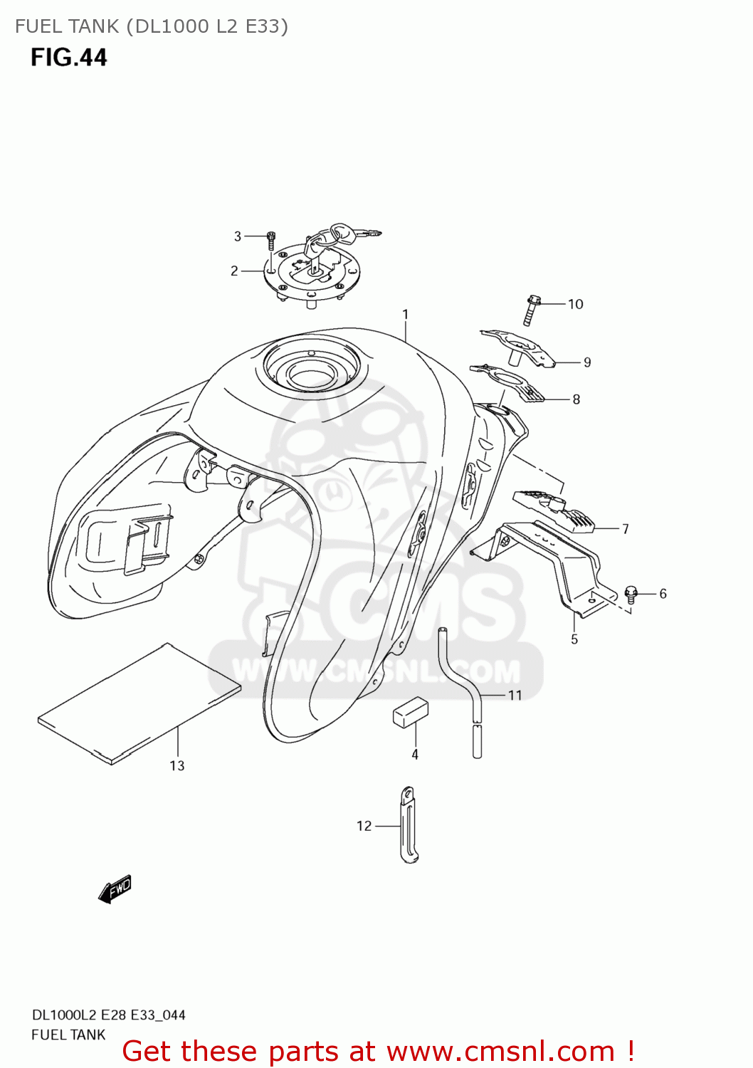 FUEL TANK (DL1000 L2 E33) DL1000 VSTROM 2012 (L2) USA (E03)
