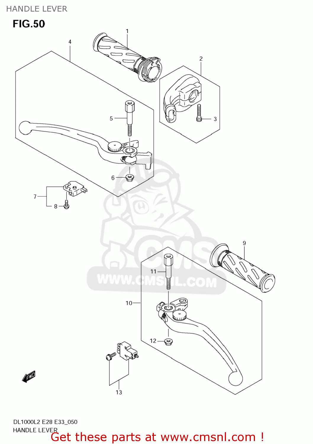 HANDLE LEVER DL1000 VSTROM 2012 (L2) USA (E03)