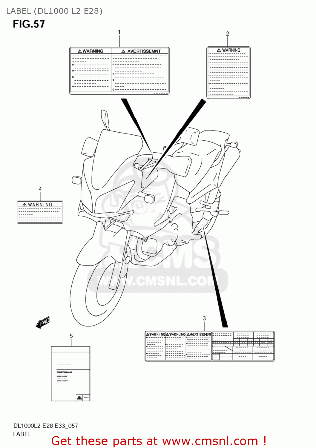 LABEL (DL1000 L2 E28) DL1000 VSTROM 2012 (L2) USA (E03)