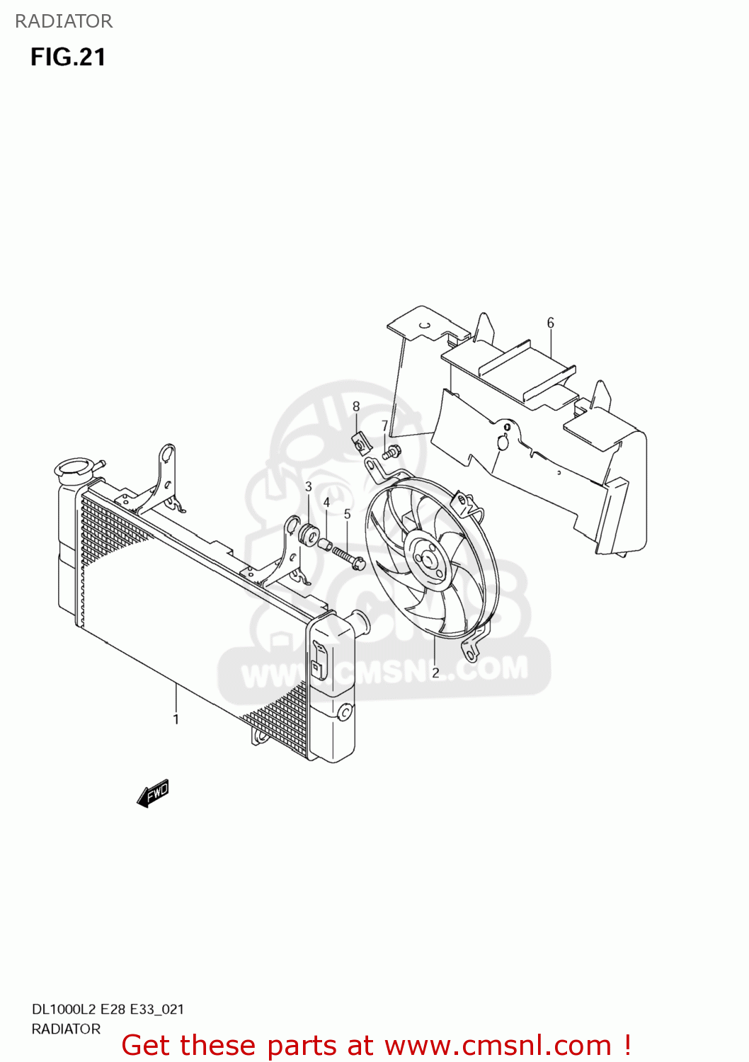 RADIATOR DL1000 VSTROM 2012 (L2) USA (E03)
