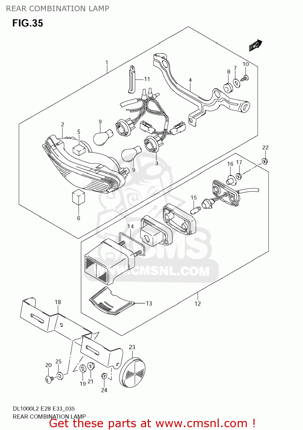 REAR COMBINATION LAMP DL1000 VSTROM 2012 (L2) USA (E03)