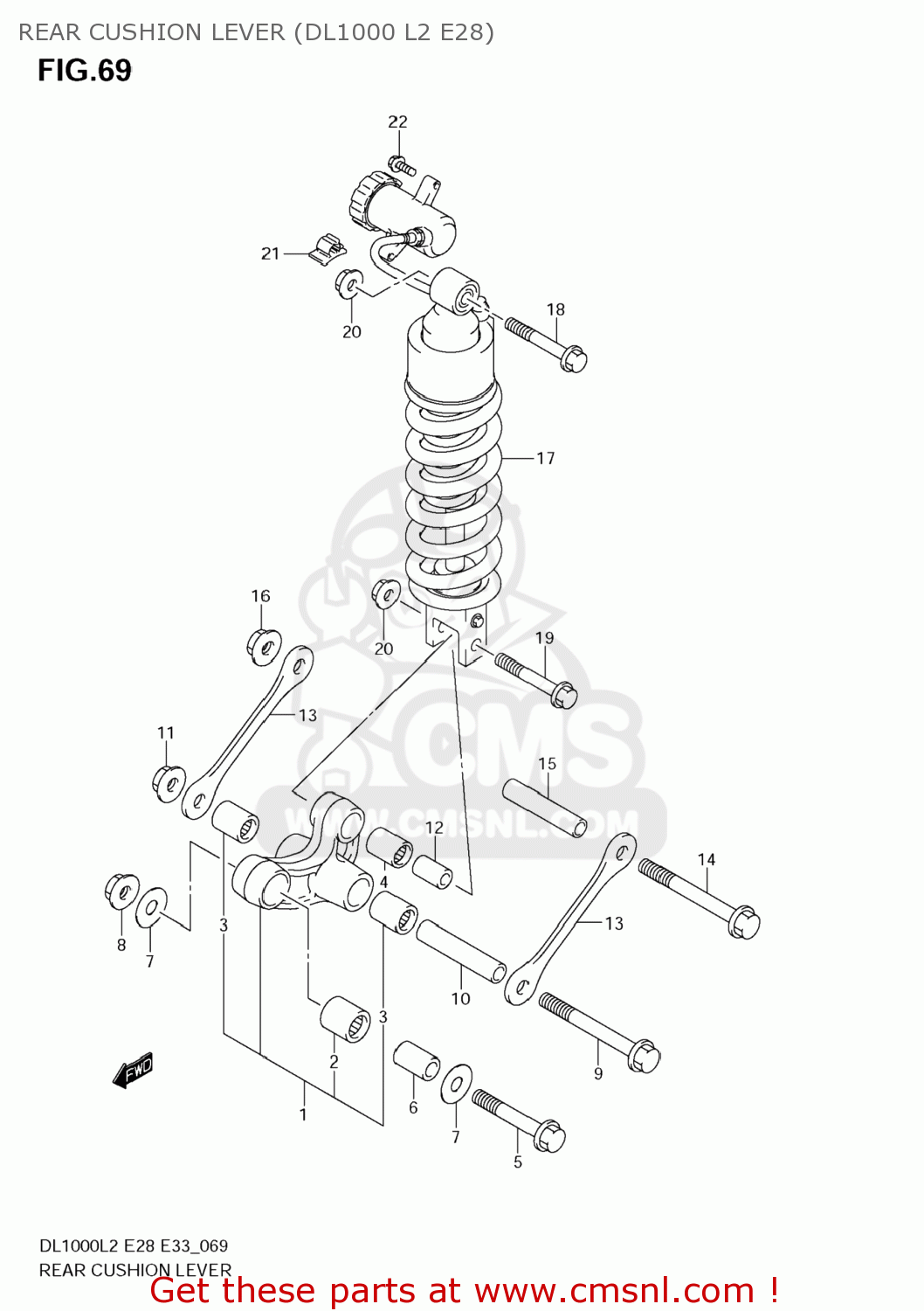 REAR CUSHION LEVER (DL1000 L2 E28) DL1000 VSTROM 2012 (L2) USA (E03)