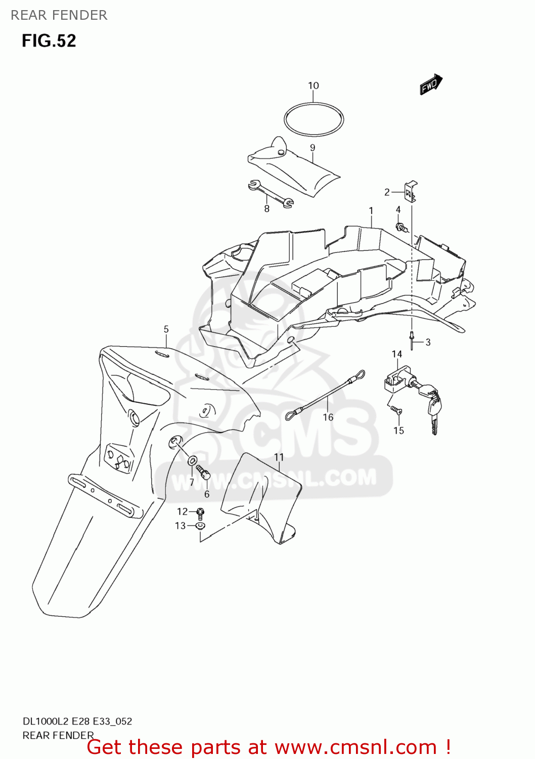 REAR FENDER DL1000 VSTROM 2012 (L2) USA (E03)