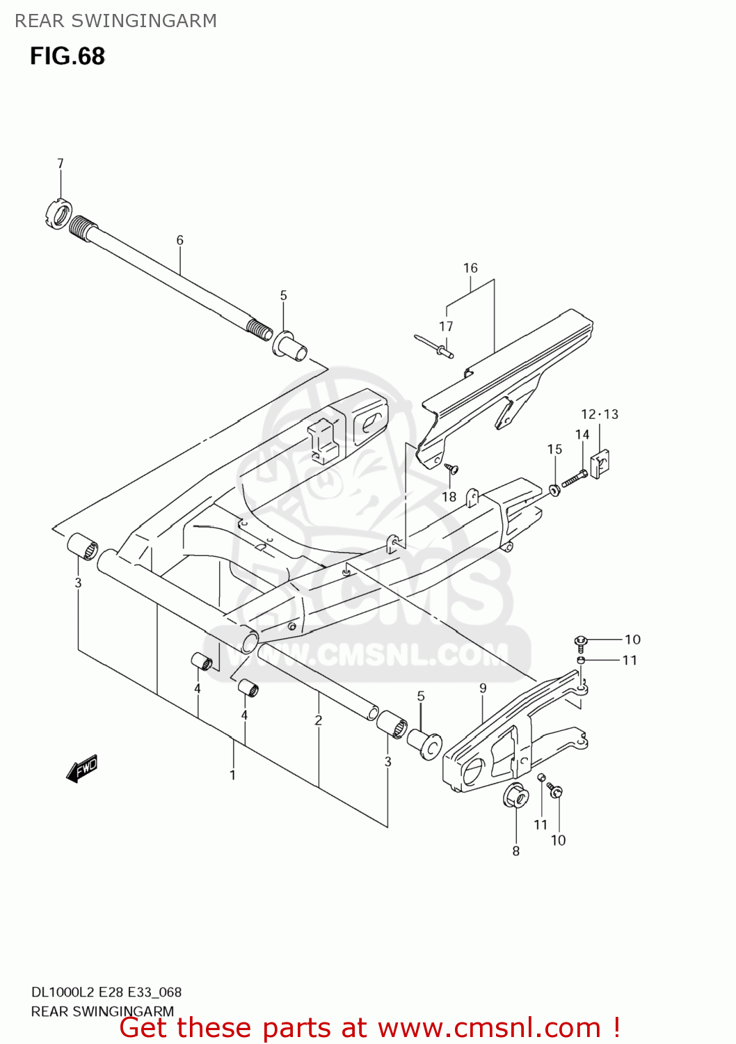 REAR SWINGINGARM DL1000 VSTROM 2012 (L2) USA (E03)