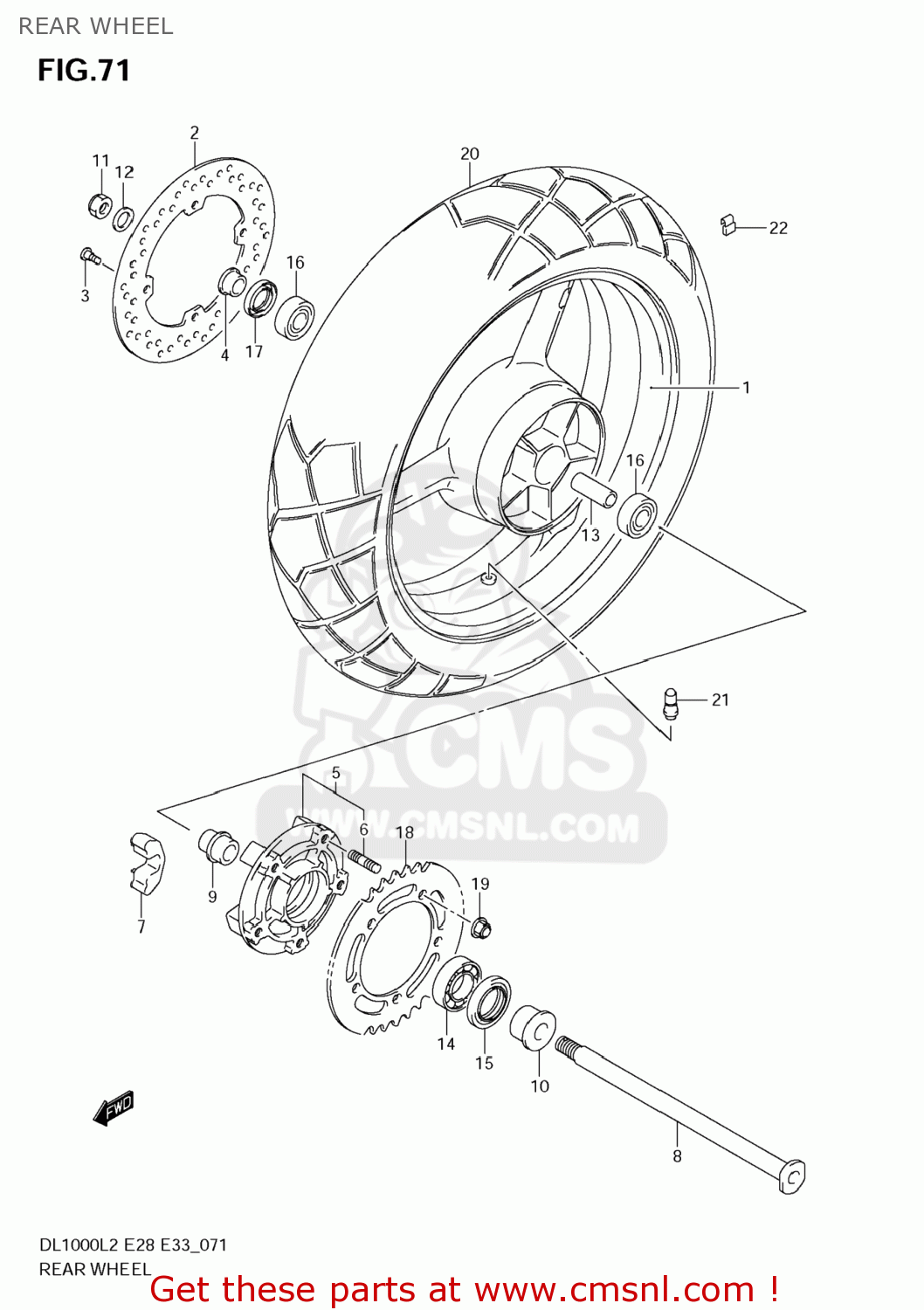 REAR WHEEL DL1000 VSTROM 2012 (L2) USA (E03)