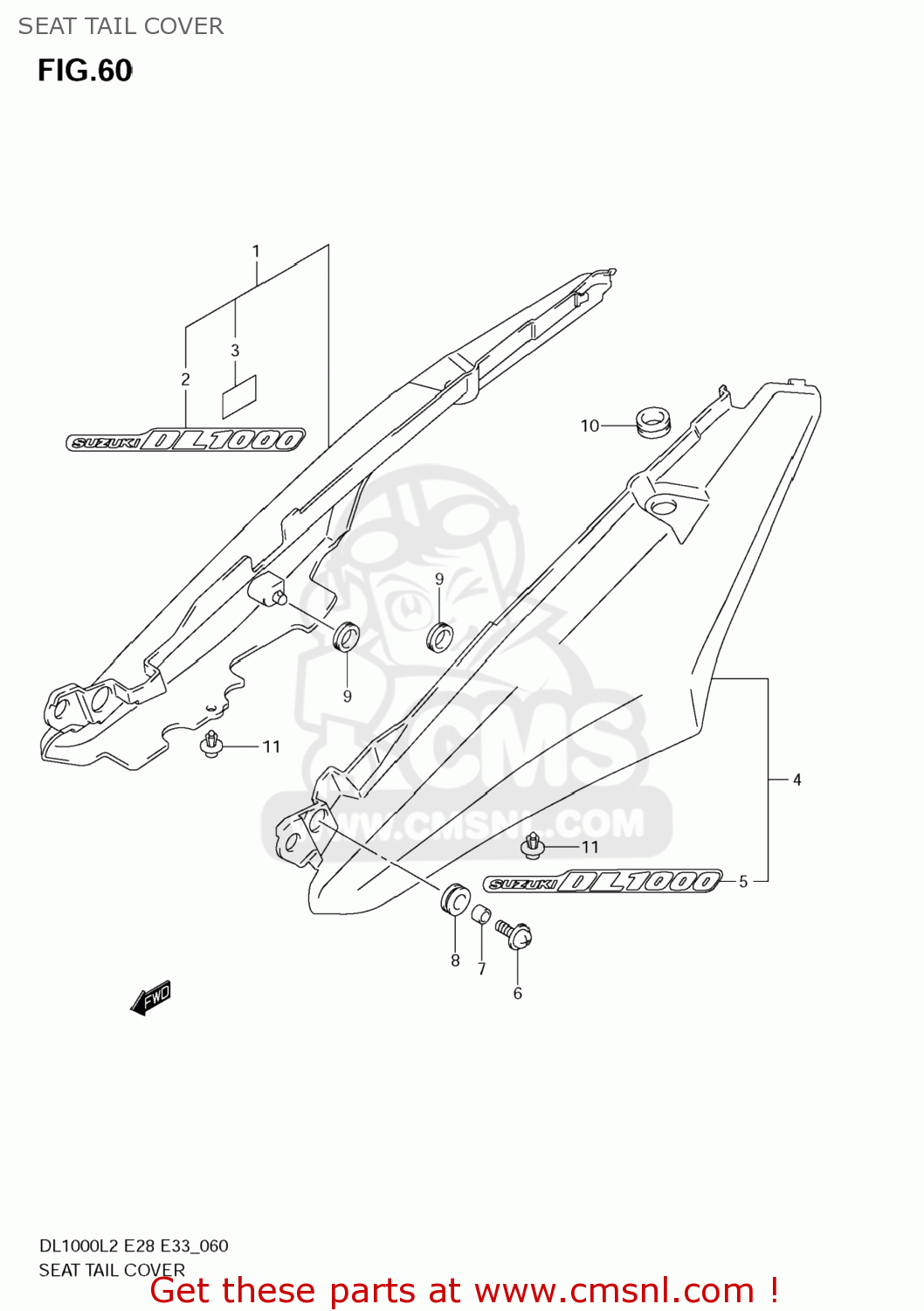 SEAT TAIL COVER DL1000 VSTROM 2012 (L2) USA (E03)