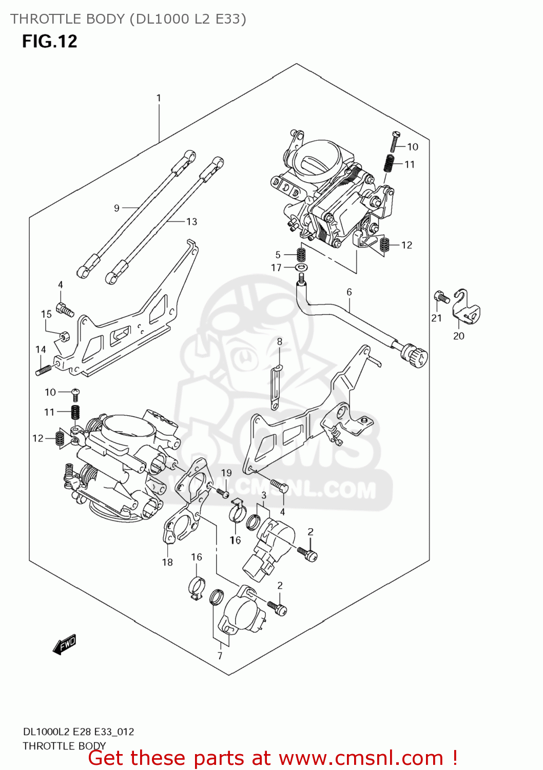 THROTTLE BODY (DL1000 L2 E33) DL1000 VSTROM 2012 (L2) USA (E03)