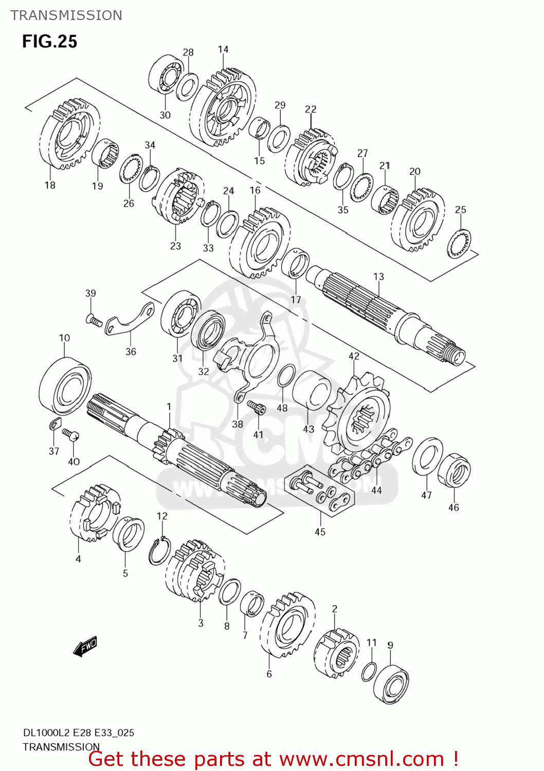 TRANSMISSION DL1000 VSTROM 2012 (L2) USA (E03)
