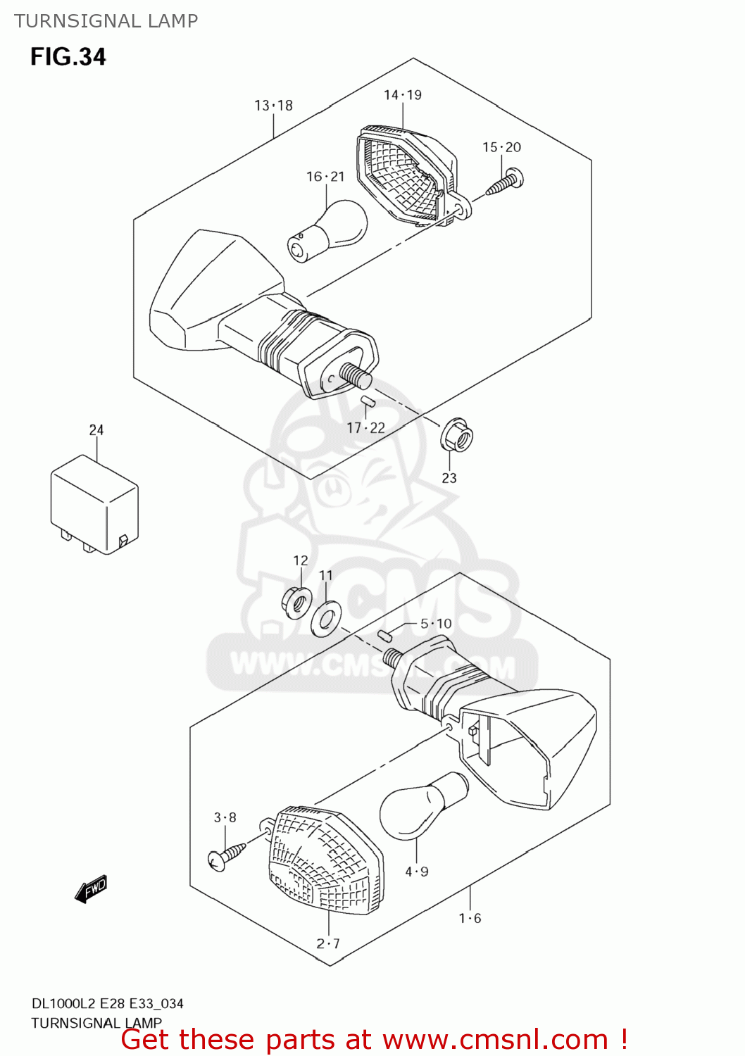TURNSIGNAL LAMP DL1000 VSTROM 2012 (L2) USA (E03)