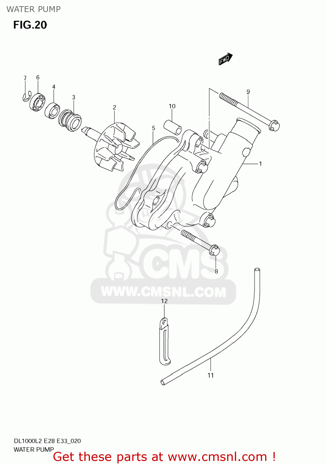 WATER PUMP DL1000 VSTROM 2012 (L2) USA (E03)