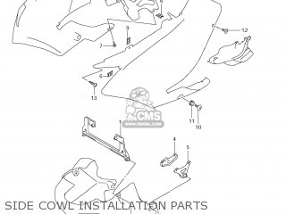 SIDE COWL INSTALLATION PARTS - DL1000 VSTROM 2012 (L2) USA (E03)