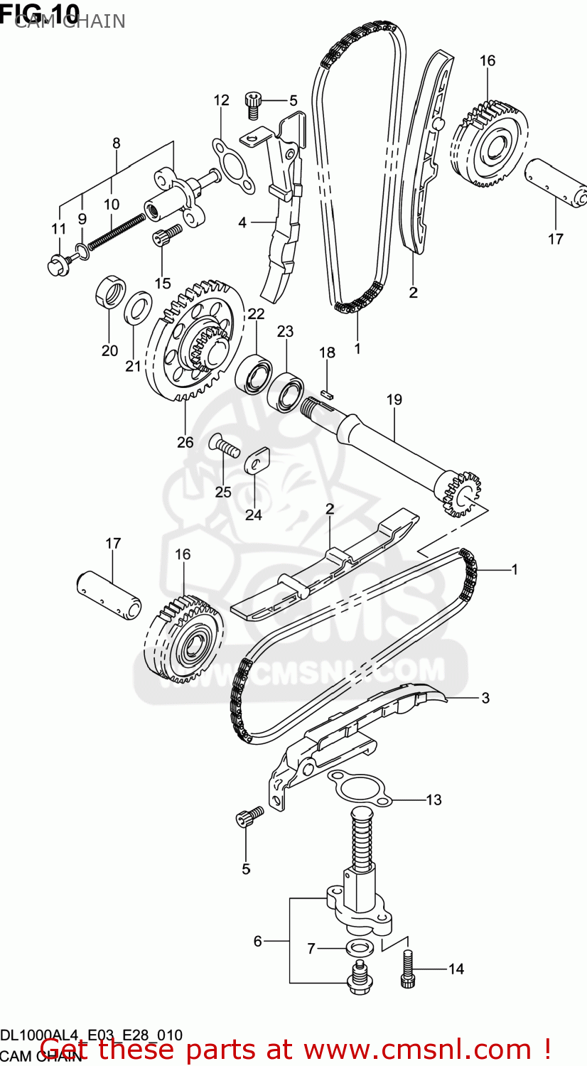 CAM CHAIN DL1000A VSTROM 2014 (L4) USA (E03)