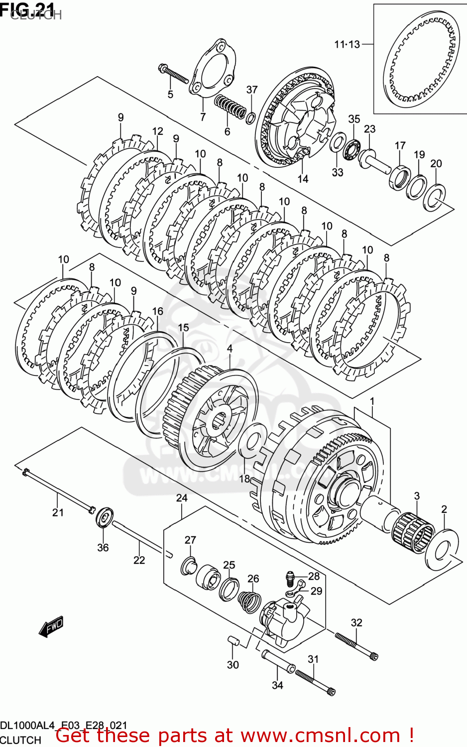 CLUTCH DL1000A VSTROM 2014 (L4) USA (E03)