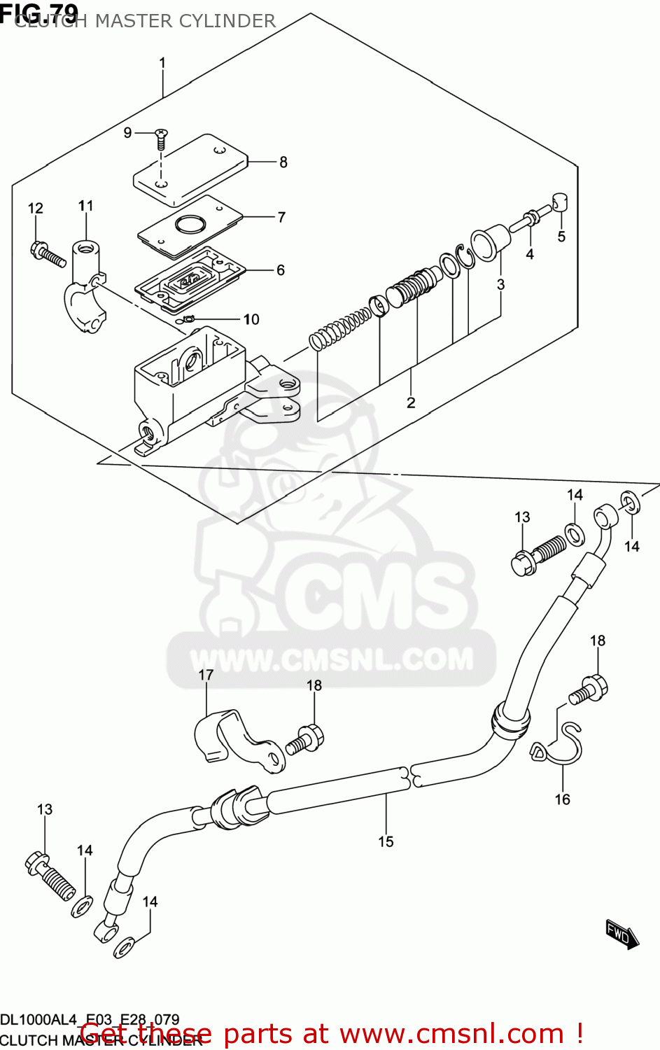CLUTCH MASTER CYLINDER DL1000A VSTROM 2014 (L4) USA (E03)