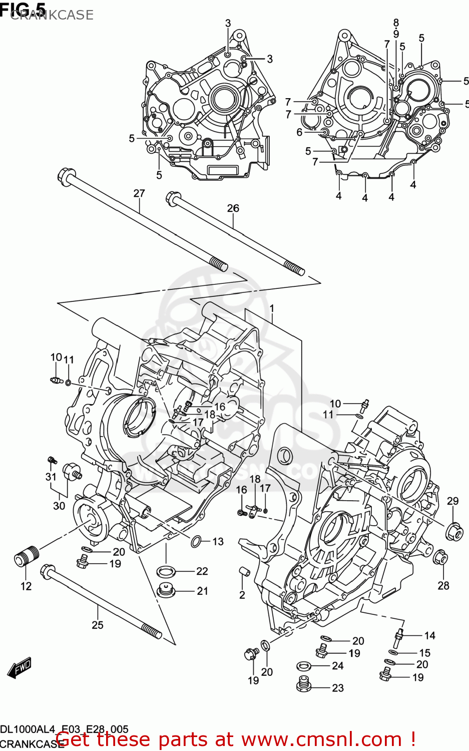 CRANKCASE DL1000A VSTROM 2014 (L4) USA (E03)