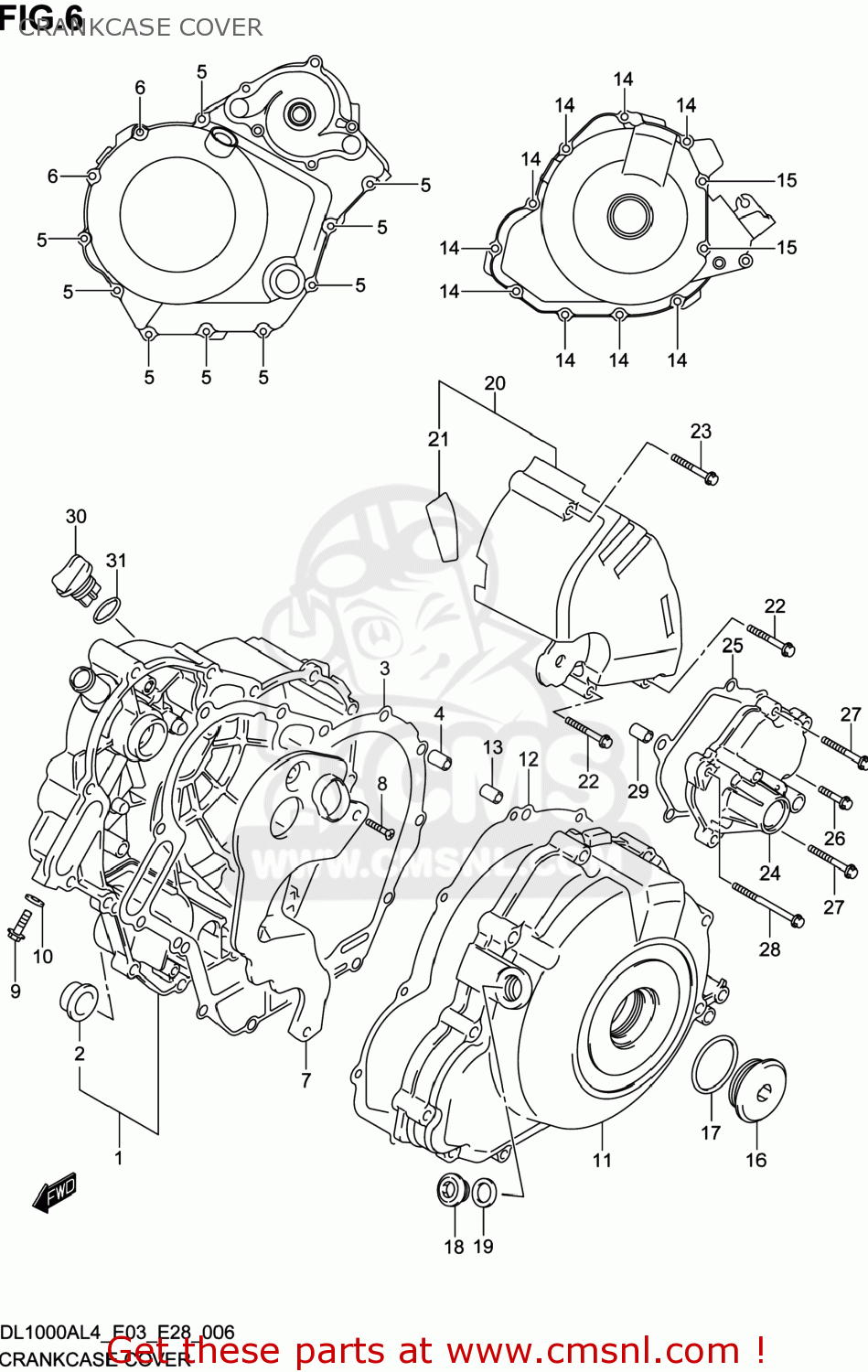 CRANKCASE COVER DL1000A VSTROM 2014 (L4) USA (E03)
