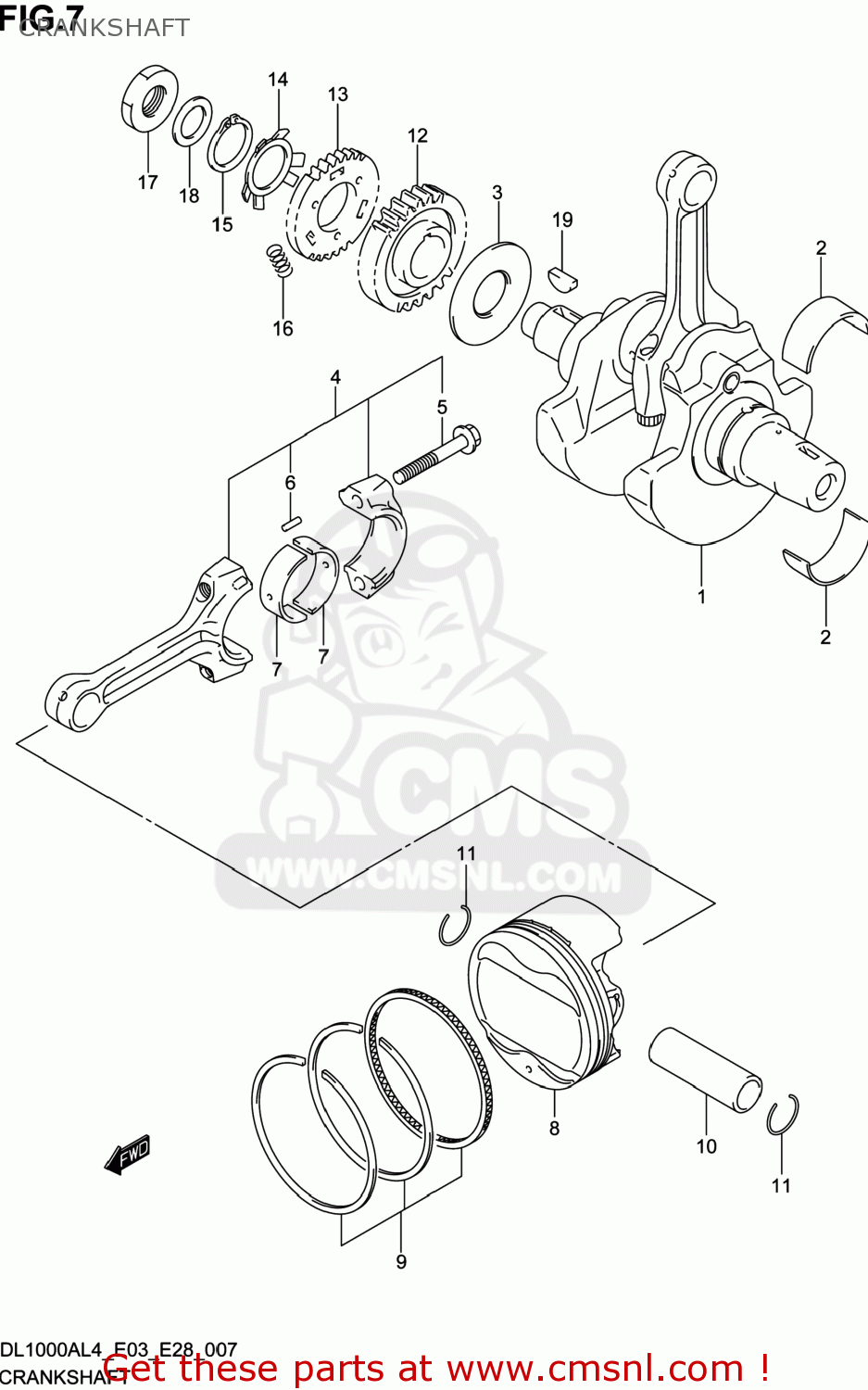 CRANKSHAFT DL1000A VSTROM 2014 (L4) USA (E03)