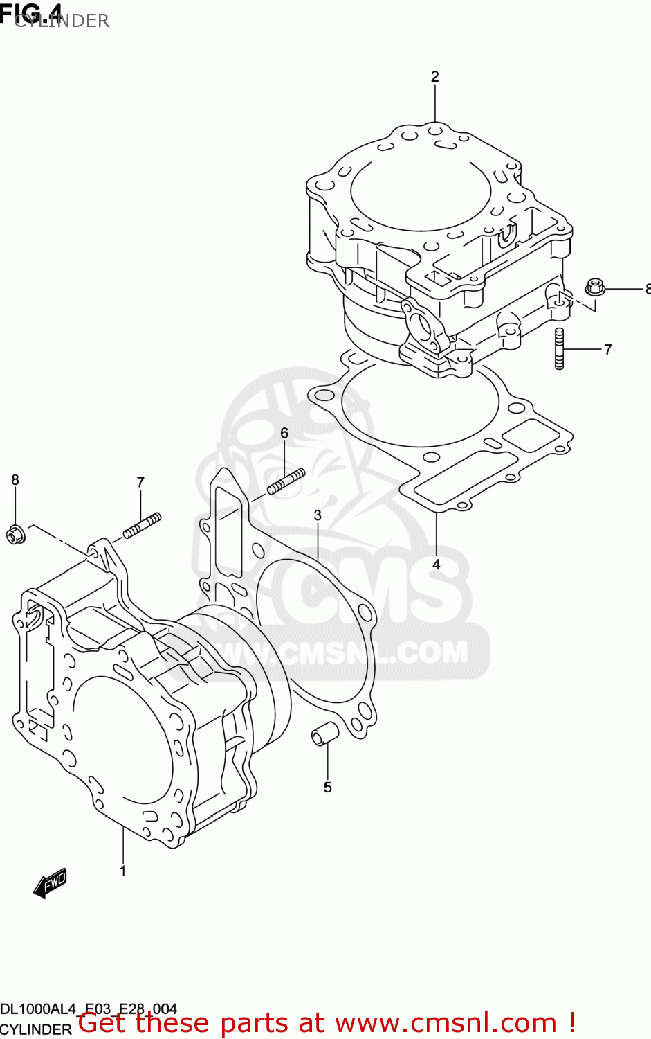 CYLINDER DL1000A VSTROM 2014 (L4) USA (E03)