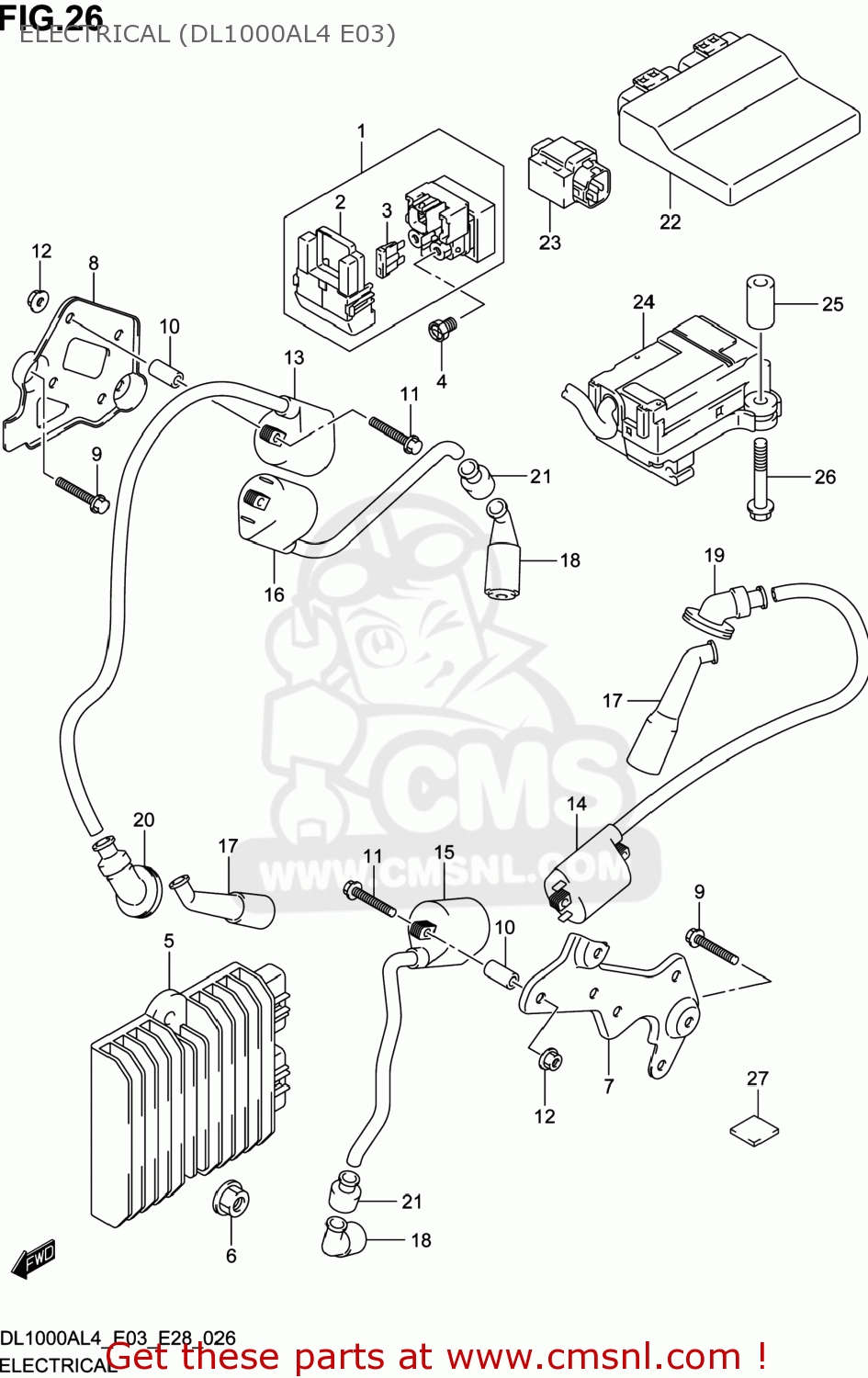 ELECTRICAL (DL1000AL4 E03) DL1000A VSTROM 2014 (L4) USA (E03)
