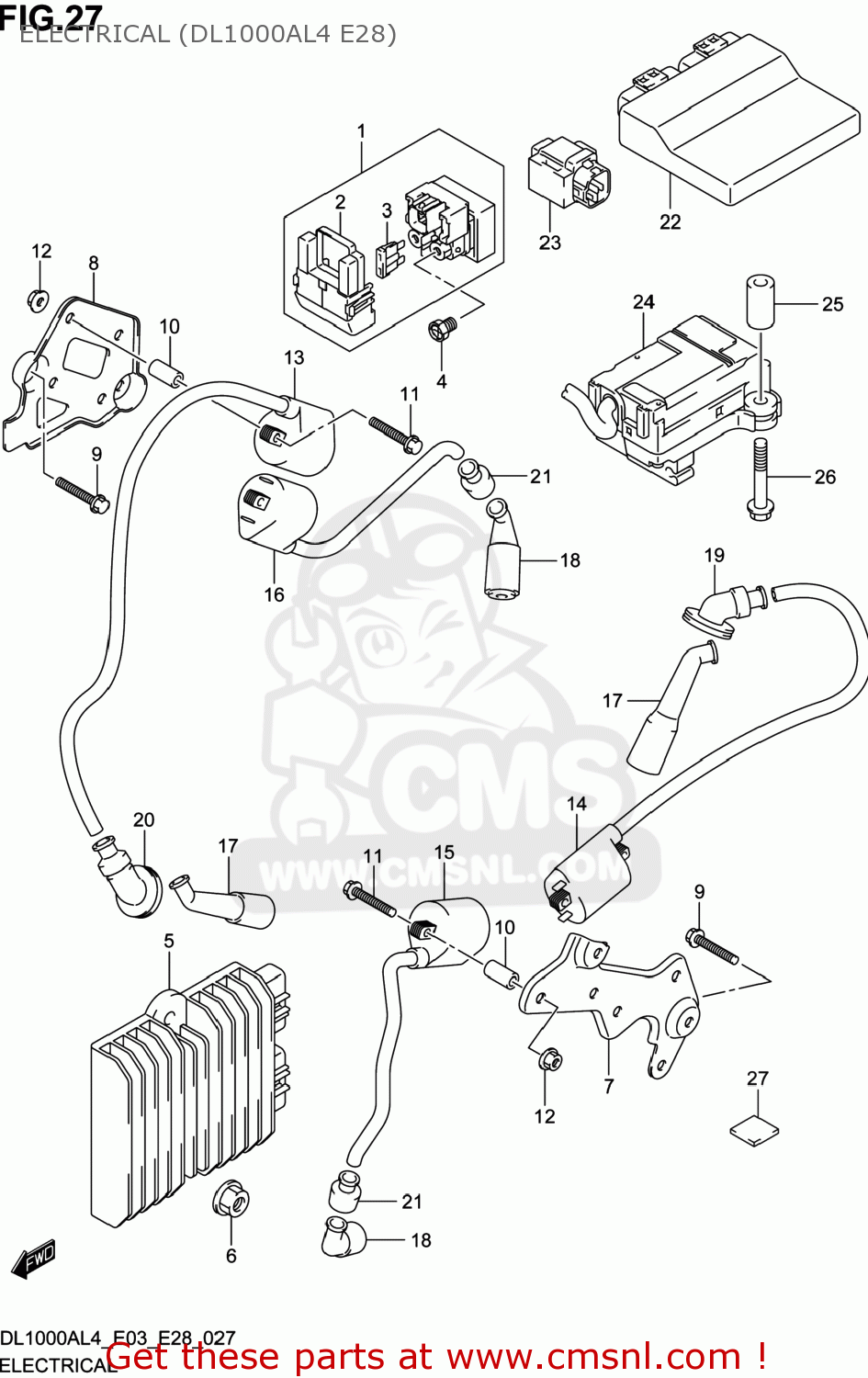 ELECTRICAL (DL1000AL4 E28) DL1000A VSTROM 2014 (L4) USA (E03)