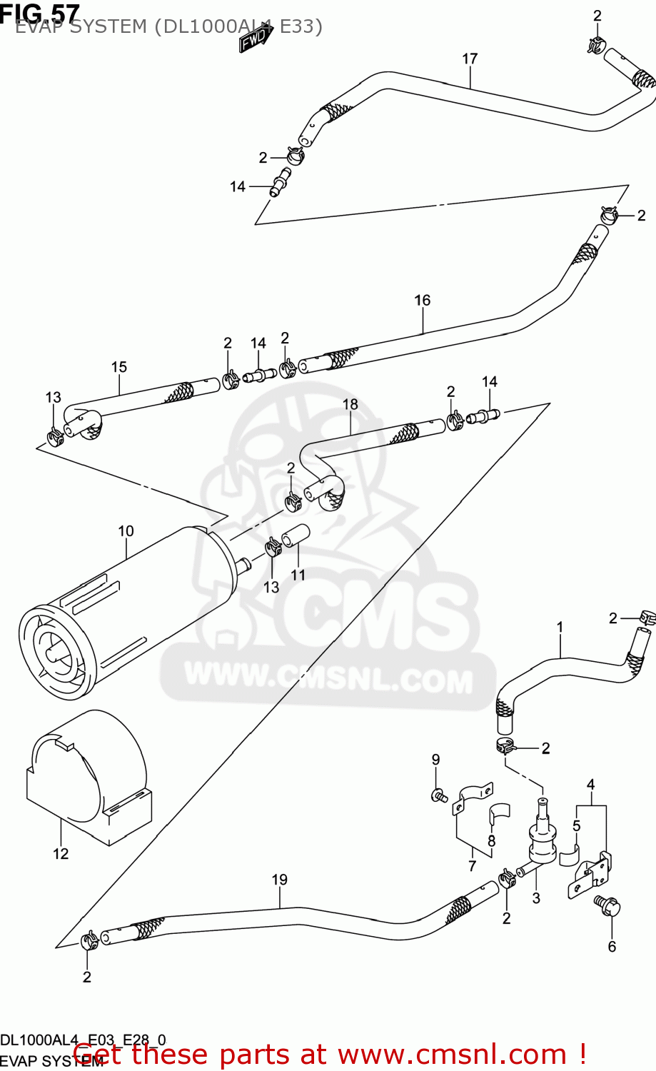 EVAP SYSTEM (DL1000AL4 E33) DL1000A VSTROM 2014 (L4) USA (E03)